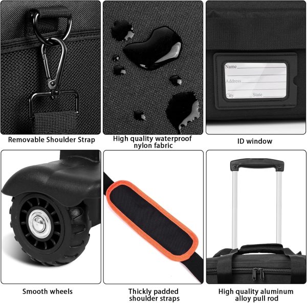 DJ Equipment Bag Orange Nylon Foldable Trolley-5