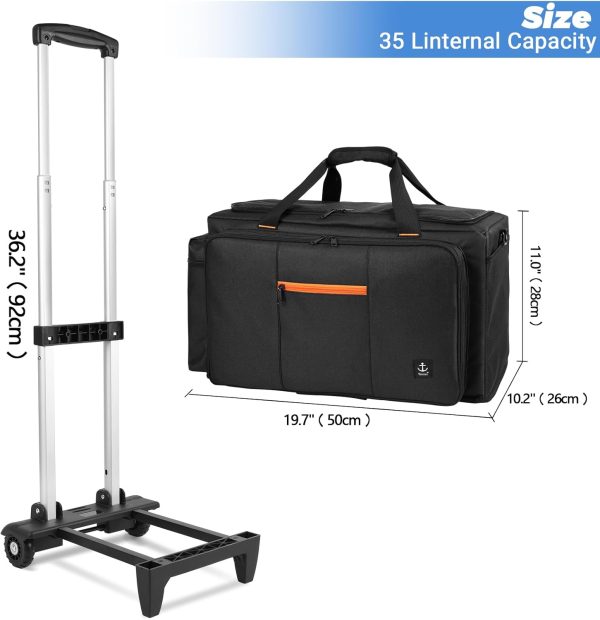 DJ Equipment Bag Orange Nylon Foldable Trolley-2