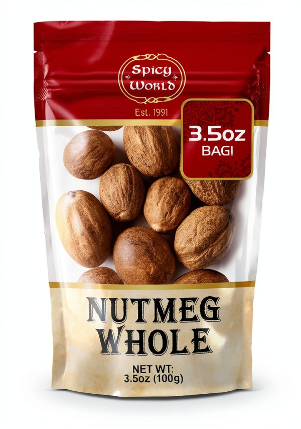 Spicy World Nutmeg Whole Premium Indonesian Spice 3.5oz-0