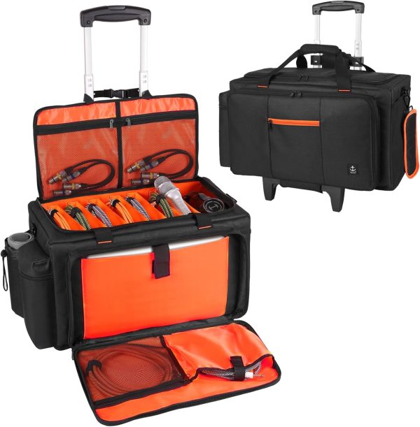 DJ Equipment Bag Orange Nylon Foldable Trolley-0