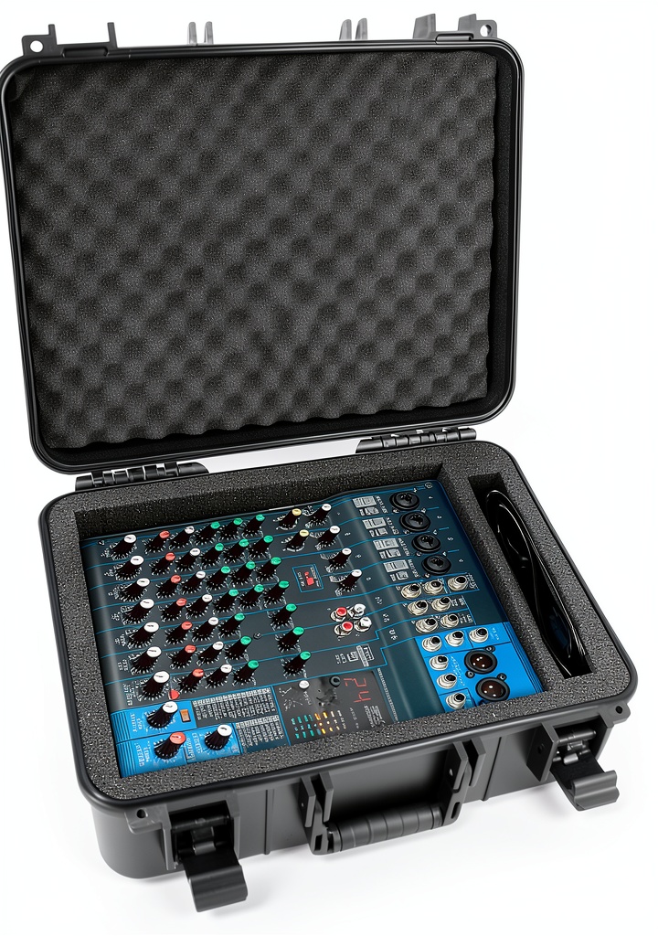 Installing DJ Mixer Case CASEMATIX Hard Shell Travel Design on a wooden desk