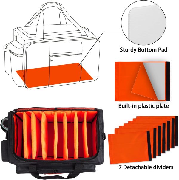 DJ Equipment Bag Orange Nylon Foldable Trolley-3