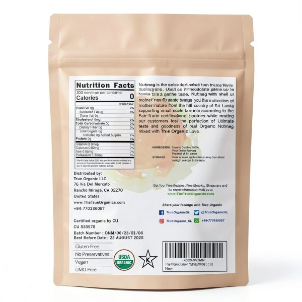 True Organic Nutmeg Whole USDA Certified Ceylon Spice-1