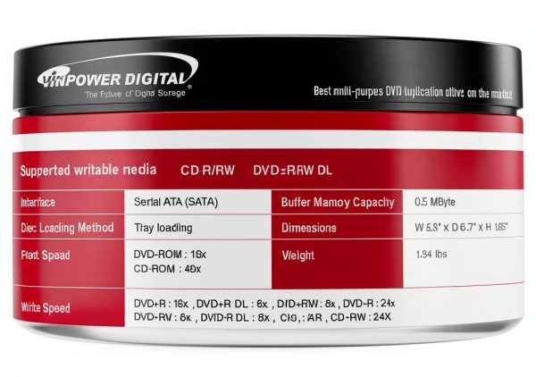 Vinpower Digital Internal CD DVD Drive GH24NSD0D-3