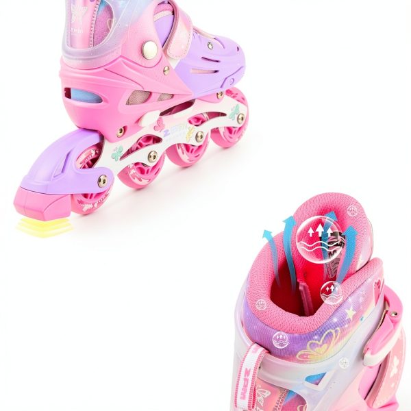 2PM SPORTS Kids Inline Skates Model 2PM-LH001 Rose Red Youth Size-3