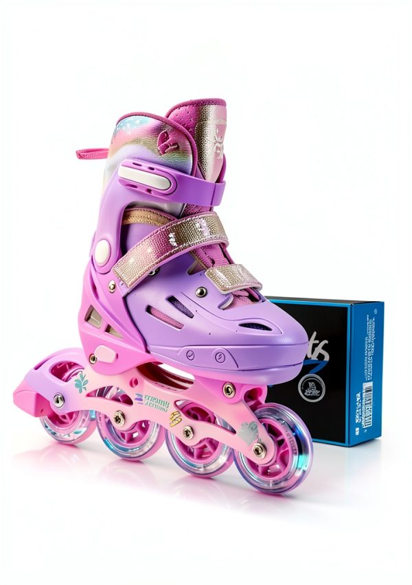 2PM SPORTS Kids Inline Skates 2PM-LH001 Purple Pink Medium Adjustable-7