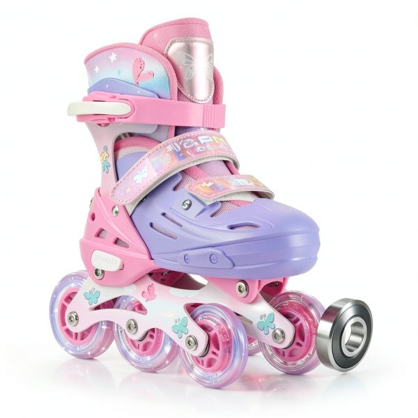 2PM SPORTS Kids Inline Skates 2PM-LH001 Purple Pink Medium Adjustable-4
