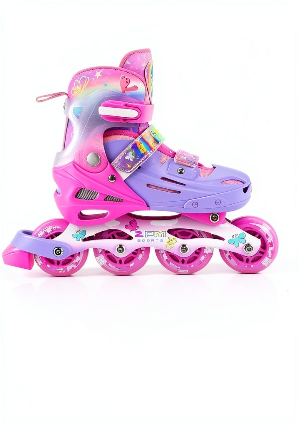 2PM SPORTS Kids Inline Skates Model 2PM-LH001 Rose Red Youth Size-1
