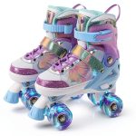 MammyGol Kids Roller Skates Model 2CC281 Butterfly Purple Large-0