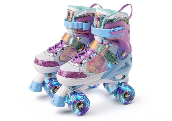 MammyGol Kids Roller Skates Model 2CC281 Butterfly Purple Large-0