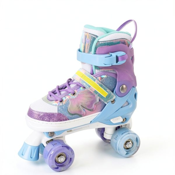 MammyGol Kids Roller Skates Model 2CC281 Butterfly Purple Large-2