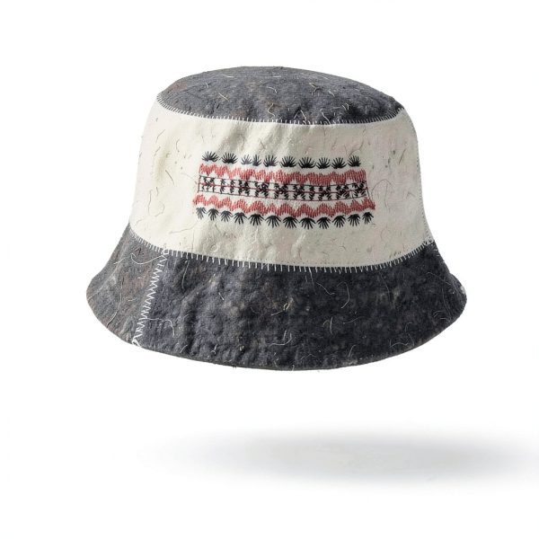 SHSH trade group Ukrainian Wool Sauna Hat Ornament Vyshyvanka Bucket Banya Sauna Hat for Women and Men to Protect Hair-1