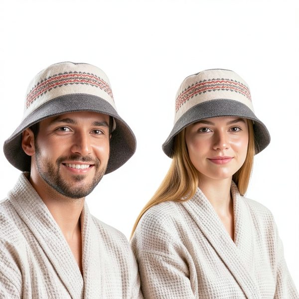 Ukrainian Wool Sauna Hat by SHSH – Embroidered Vyshyvanka, Unisex-5