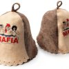 Wool Sauna Hat Mafia Luxury Banya Cap for Men Women Grey Large-2