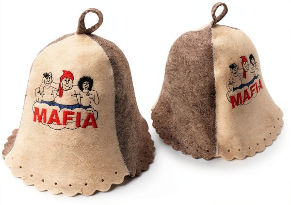Wool Sauna Hat Mafia Luxury Banya Cap for Men Women Grey Large-2