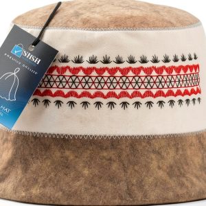SHSH trade group Ukrainian Wool Sauna Hat Ornament Vyshyvanka Bucket Banya Sauna Hat for Women and Men to Protect Hair-0
