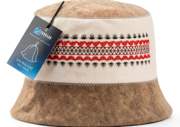 SHSH trade group Ukrainian Wool Sauna Hat Ornament Vyshyvanka Bucket Banya Sauna Hat for Women and Men to Protect Hair-0