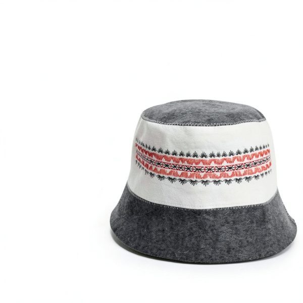 Ukrainian Wool Sauna Hat by SHSH – Embroidered Vyshyvanka, Unisex-7