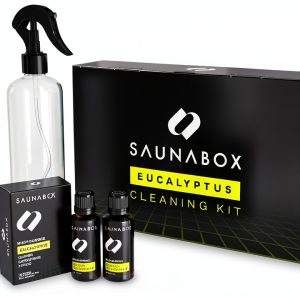 SAUNABOX All-Natural Sauna Cleaning Kit | Eco-Friendly Eucalyptus Multi-Surface Cleaner Concentrate – Chemical-Free & Biodegradable | Safe for Sauna Tents, Benches & Mats (2x1 FL.OZ./30mL)-0
