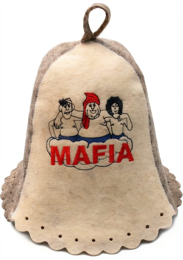 Wool Sauna Hat Mafia Luxury Banya Cap for Men Women Grey Large-0