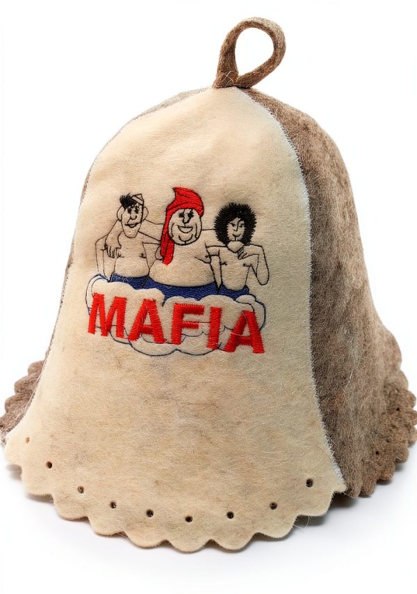 Wool Sauna Hat Mafia Luxury Banya Cap for Men Women Grey Large-7