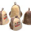Wool Sauna Hat Mafia Luxury Banya Cap for Men Women Grey Large-5