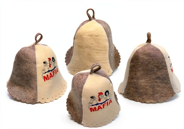 Wool Sauna Hat Mafia Luxury Banya Cap for Men Women Grey Large-5