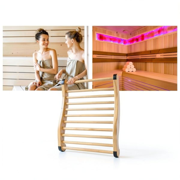 Sauna Backrest Klenz Mate S-Shaped with Non-Slip Pads White Cedar-6