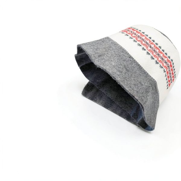 Ukrainian Wool Sauna Hat by SHSH – Embroidered Vyshyvanka, Unisex-1