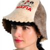 Wool Sauna Hat Mafia Luxury Banya Cap for Men Women Grey Large-1