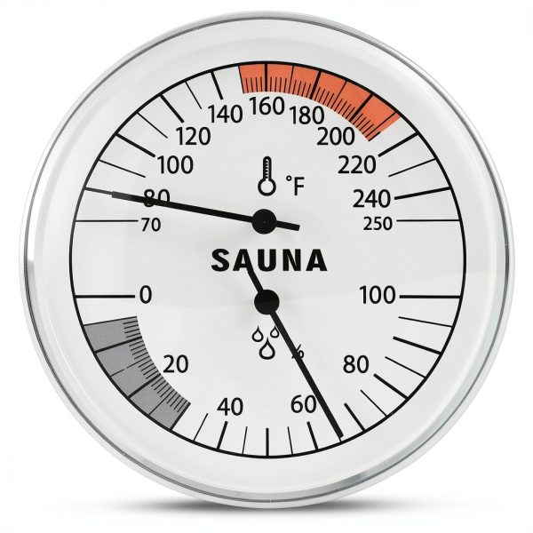 Golden Wave Sauna Thermometer & Hygrometer 2-in-1 Wall-Mount 70-250°F-0