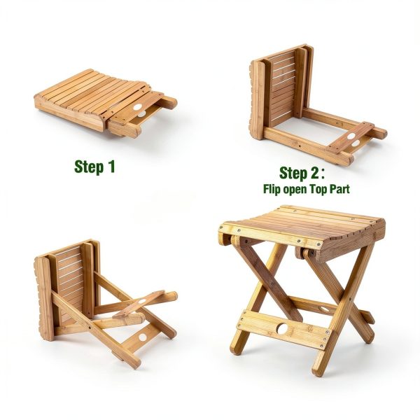 Bamboo Sauna Chair CM Foldable Bamboo Steam Seat Model 01-1
