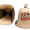 Wool Sauna Hat Mafia Luxury Banya Cap for Men Women Grey Large-6