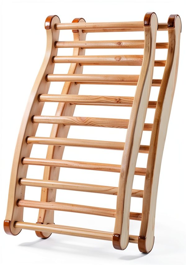 Sauna Backrest 2PCS TOLHYUN Wooden Slip-Resistant S-Shape Sauna Chair-0