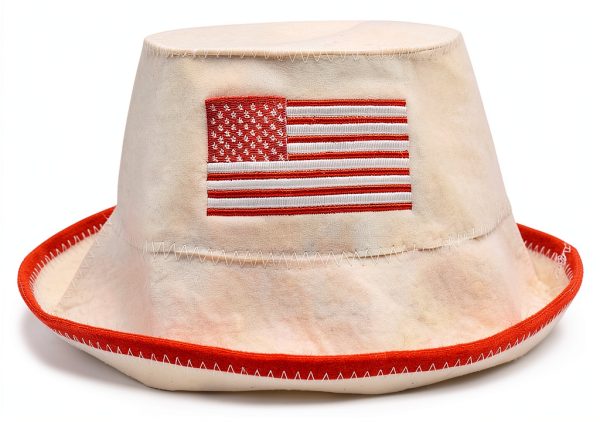 Sauna Hat Halsa Natural Wool Unisex Cap with USA Flag Eco Friendly-7