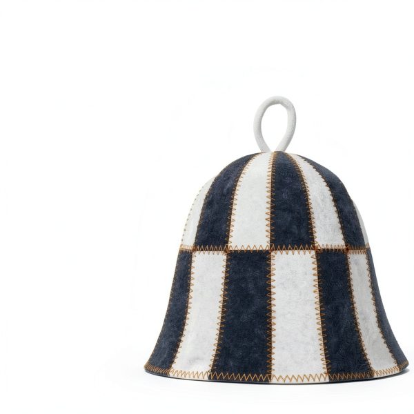 Wool Sauna Hat Checkered by ASKOLD Unisex Wool Banya Sauna Cap-6