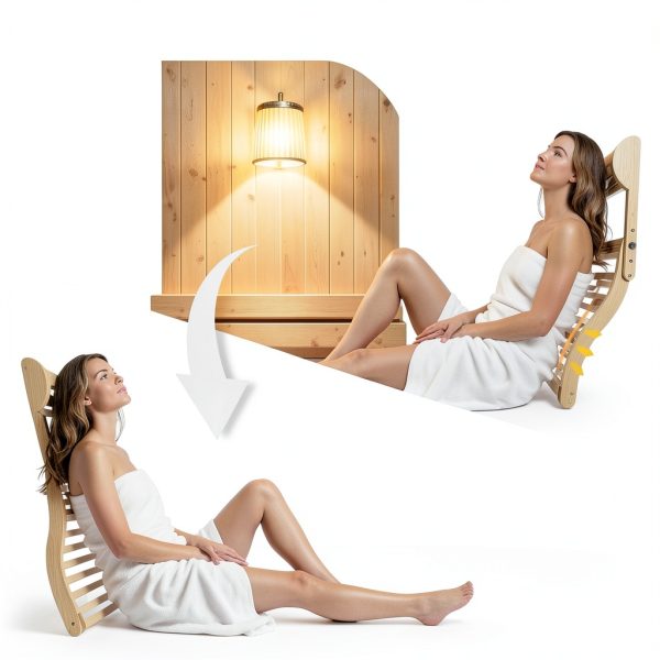 Sauna Backrest ZUKNC 2-in-1 Adjustable with Headrest Fits All Saunas-2