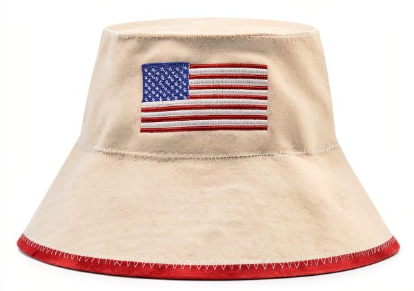 Sauna Hat Halsa Natural Wool Unisex Cap with USA Flag Eco Friendly-0