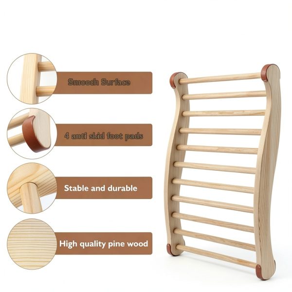 Sauna Backrest 2PCS TOLHYUN Wooden Slip-Resistant S-Shape Sauna Chair-3