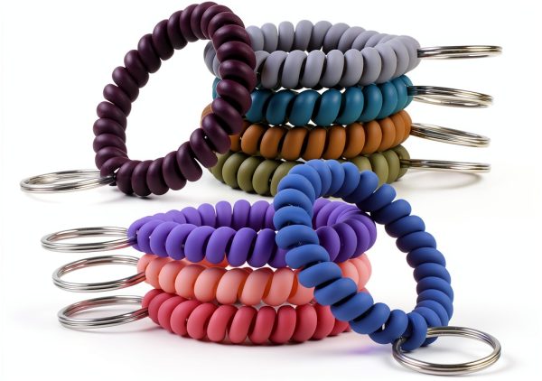 Oligei 9 Color Wrist Keychain Retractable Coil for Sauna Outdoor-0