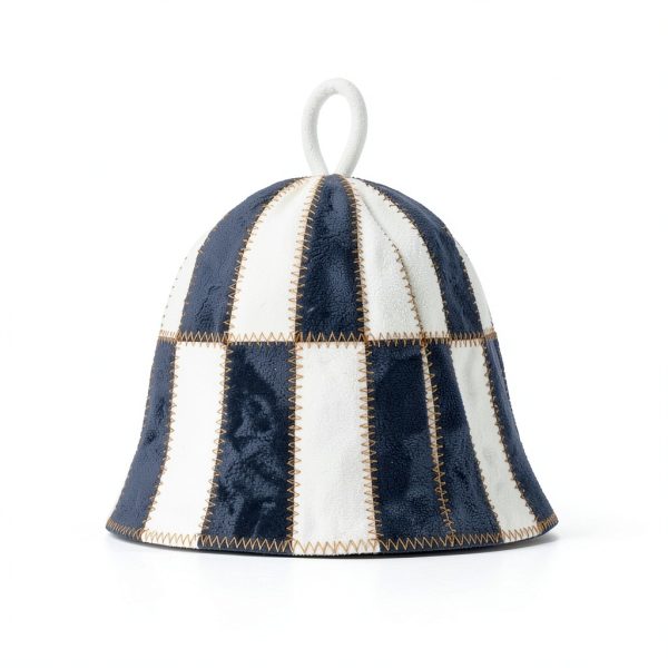 Wool Sauna Hat Checkered by ASKOLD Unisex Wool Banya Sauna Cap-3