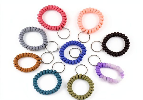 Oligei 9 Color Wrist Keychain Retractable Coil for Sauna Outdoor-1