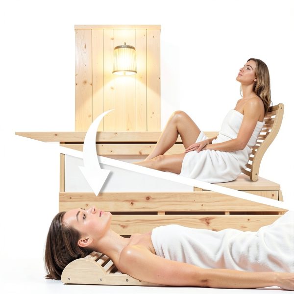 Sauna Backrest ZUKNC 2-in-1 Adjustable with Headrest Fits All Saunas-1