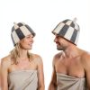 Wool Sauna Hat Checkered by ASKOLD Unisex Wool Banya Sauna Cap-8