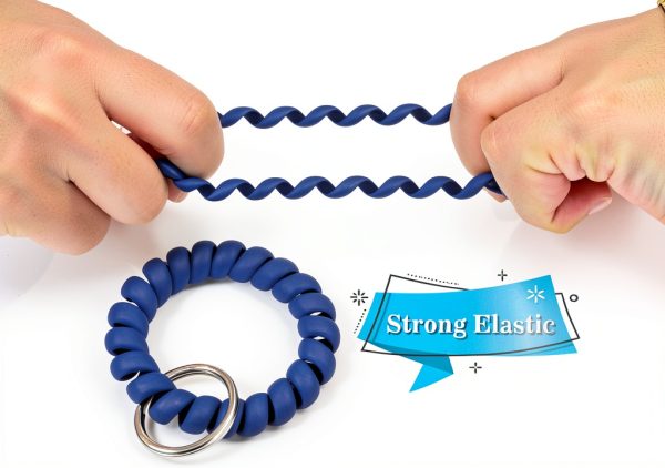Oligei 9 Color Wrist Keychain Retractable Coil for Sauna Outdoor-2