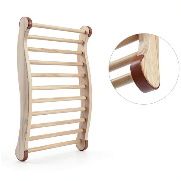 Sauna Backrest 2PCS TOLHYUN Wooden Slip-Resistant S-Shape Sauna Chair-2