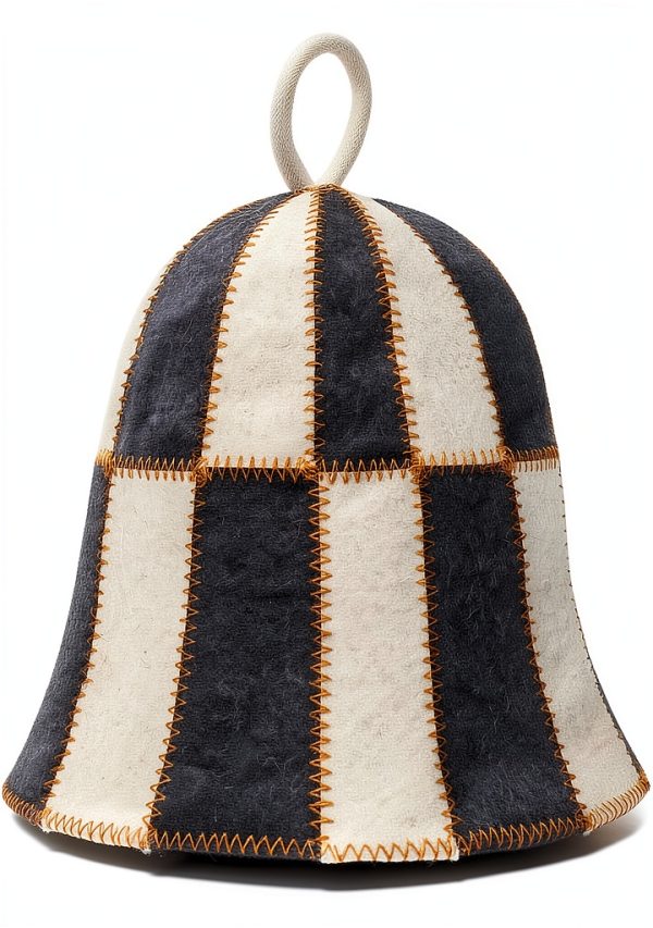 Wool Sauna Hat Checkered by ASKOLD Unisex Wool Banya Sauna Cap-0