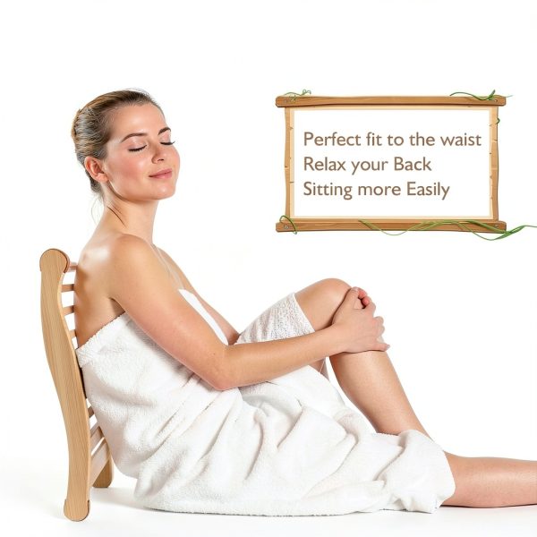 Sauna Backrest 2PCS TOLHYUN Wooden Slip-Resistant S-Shape Sauna Chair-1